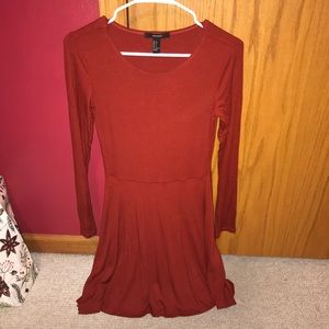 Forever 21 Red Long Sleeve Dress